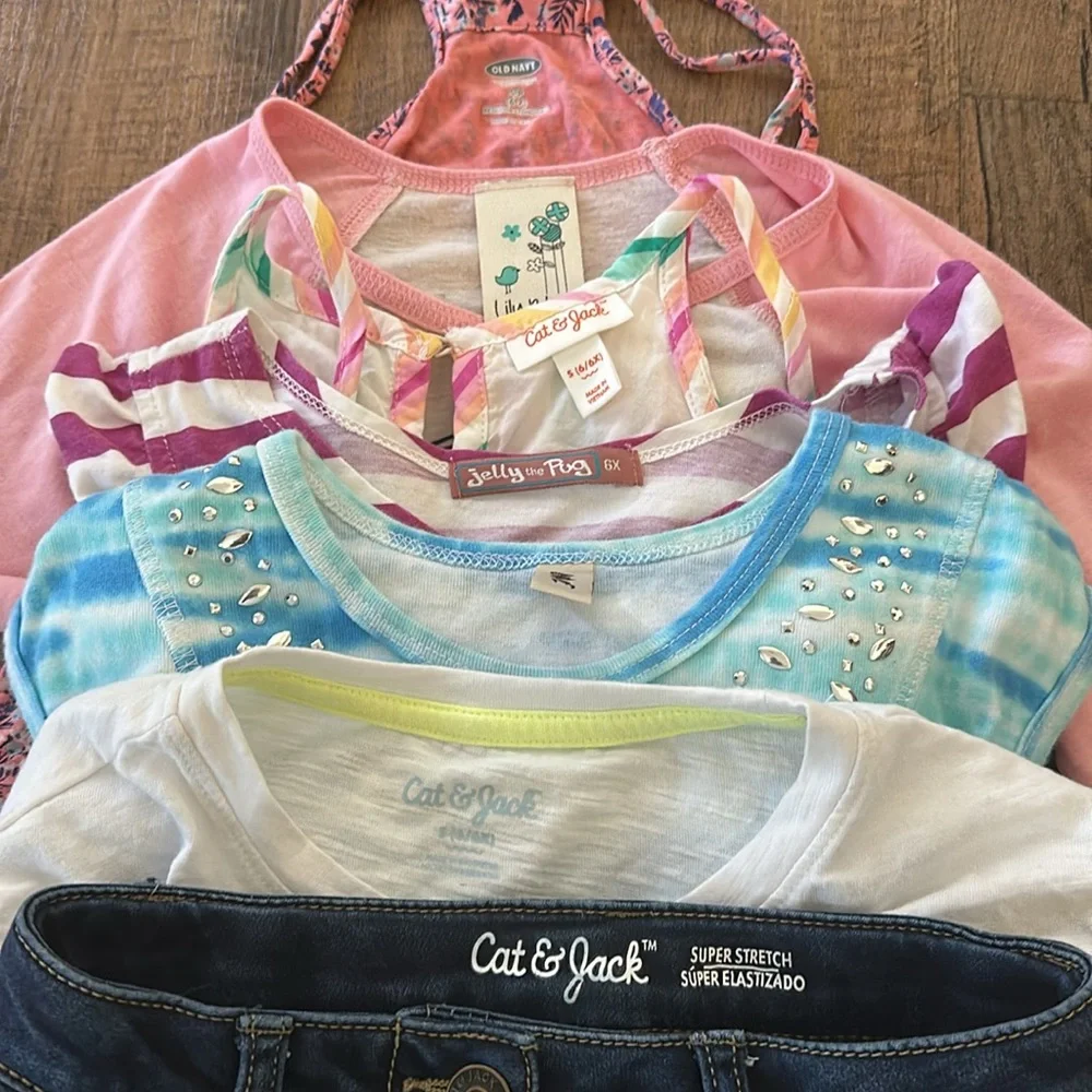 Girl’s Size Small 6 clothes lot Dresses, Jean skirt, matching outfits - Picture 9 of 9